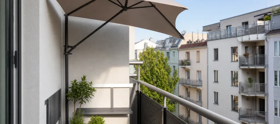 Sonnenschirm fuer kleine Balkone: Platzsparende Modelle im Kaufvergleich